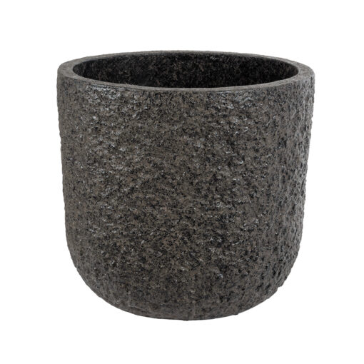 GloboStar® Artificial Garden LUCCA 20756 Επιδαπέδιο Πολυεστερικό Τσιμεντένιο Κασπώ Γλάστρα – Flower Pot Καφέ Φ31 x Υ28cm