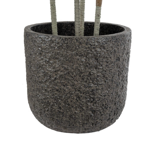 GloboStar® Artificial Garden LUCCA 20756 Επιδαπέδιο Πολυεστερικό Τσιμεντένιο Κασπώ Γλάστρα – Flower Pot Καφέ Φ31 x Υ28cm