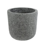 GloboStar® Artificial Garden ERICE 20757 Επιδαπέδιο Πολυεστερικό Τσιμεντένιο Κασπώ Γλάστρα – Flower Pot Γκρι Φ25 x Υ23cm