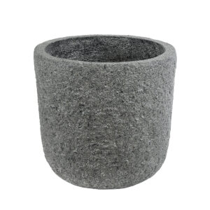 GloboStar® Artificial Garden ERICE 20757 Επιδαπέδιο Πολυεστερικό Τσιμεντένιο Κασπώ Γλάστρα – Flower Pot Γκρι Φ25 x Υ23cm