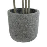 GloboStar® Artificial Garden ERICE 20757 Επιδαπέδιο Πολυεστερικό Τσιμεντένιο Κασπώ Γλάστρα – Flower Pot Γκρι Φ25 x Υ23cm