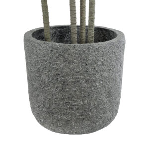 GloboStar® Artificial Garden ERICE 20757 Επιδαπέδιο Πολυεστερικό Τσιμεντένιο Κασπώ Γλάστρα – Flower Pot Γκρι Φ25 x Υ23cm