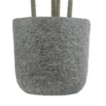 GloboStar® Artificial Garden ERICE 20757 Επιδαπέδιο Πολυεστερικό Τσιμεντένιο Κασπώ Γλάστρα – Flower Pot Γκρι Φ25 x Υ23cm
