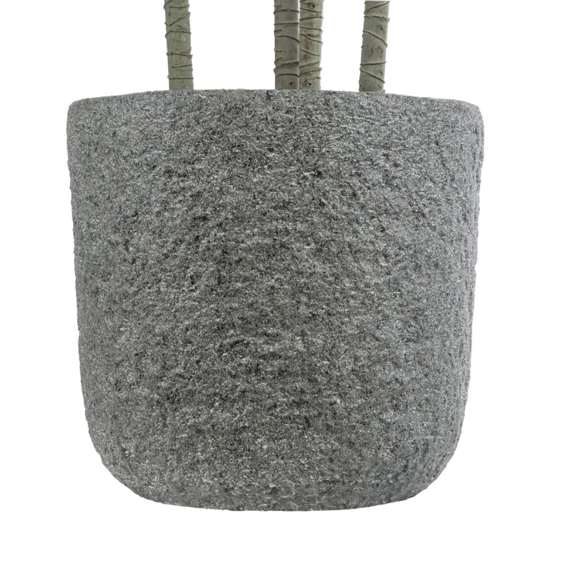 GloboStar® Artificial Garden ERICE 20757 Επιδαπέδιο Πολυεστερικό Τσιμεντένιο Κασπώ Γλάστρα – Flower Pot Γκρι Φ25 x Υ23cm