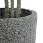 GloboStar® Artificial Garden ERICE 20757 Επιδαπέδιο Πολυεστερικό Τσιμεντένιο Κασπώ Γλάστρα – Flower Pot Γκρι Φ25 x Υ23cm