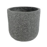 GloboStar® Artificial Garden ERICE 20758 Επιδαπέδιο Πολυεστερικό Τσιμεντένιο Κασπώ Γλάστρα – Flower Pot Γκρι Φ31 x Υ28cm