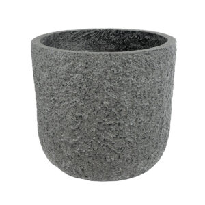 GloboStar® Artificial Garden ERICE 20758 Επιδαπέδιο Πολυεστερικό Τσιμεντένιο Κασπώ Γλάστρα – Flower Pot Γκρι Φ31 x Υ28cm