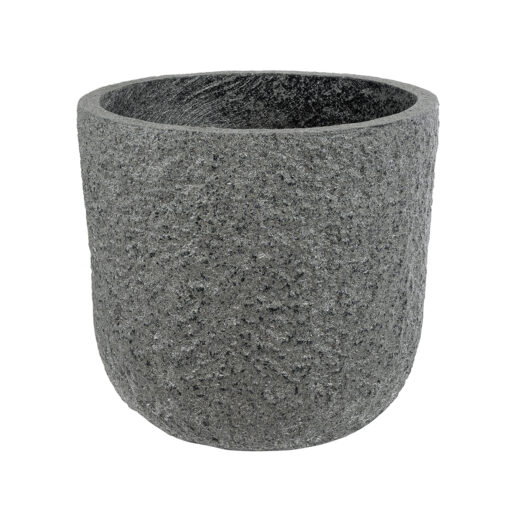 GloboStar® Artificial Garden ERICE 20758 Επιδαπέδιο Πολυεστερικό Τσιμεντένιο Κασπώ Γλάστρα – Flower Pot Γκρι Φ31 x Υ28cm