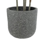 GloboStar® Artificial Garden ERICE 20758 Επιδαπέδιο Πολυεστερικό Τσιμεντένιο Κασπώ Γλάστρα – Flower Pot Γκρι Φ31 x Υ28cm