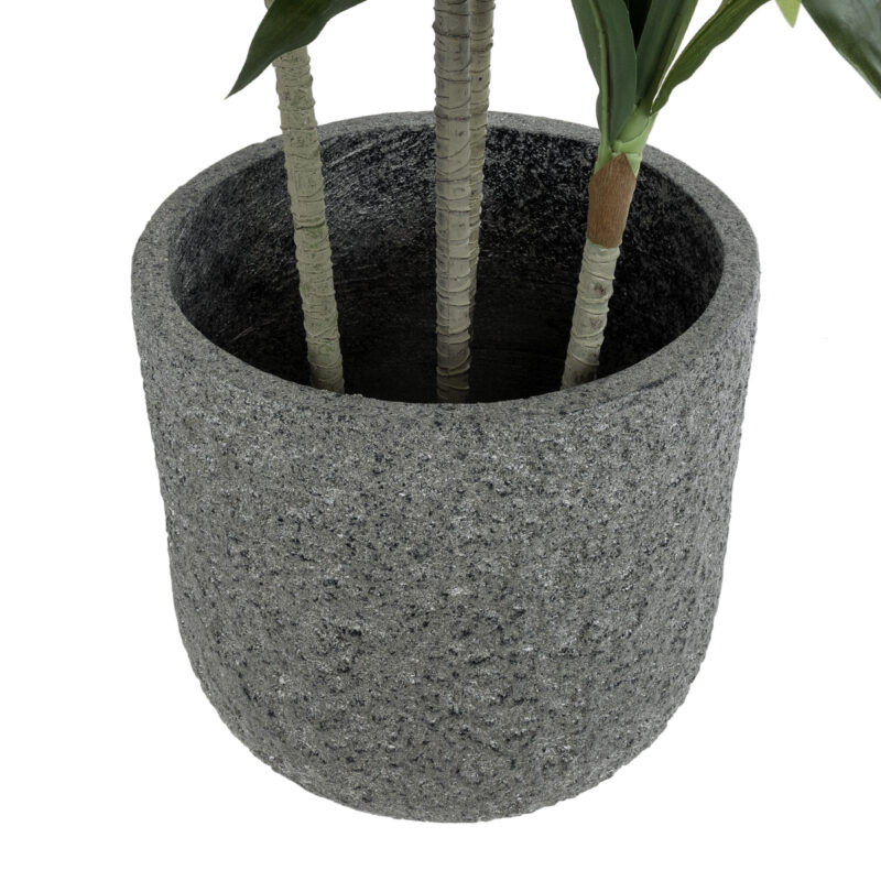 GloboStar® Artificial Garden ERICE 20758 Επιδαπέδιο Πολυεστερικό Τσιμεντένιο Κασπώ Γλάστρα – Flower Pot Γκρι Φ31 x Υ28cm