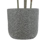 GloboStar® Artificial Garden ERICE 20758 Επιδαπέδιο Πολυεστερικό Τσιμεντένιο Κασπώ Γλάστρα – Flower Pot Γκρι Φ31 x Υ28cm
