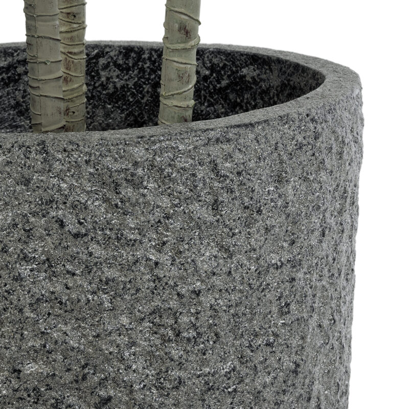 GloboStar® Artificial Garden ERICE 20758 Επιδαπέδιο Πολυεστερικό Τσιμεντένιο Κασπώ Γλάστρα – Flower Pot Γκρι Φ31 x Υ28cm