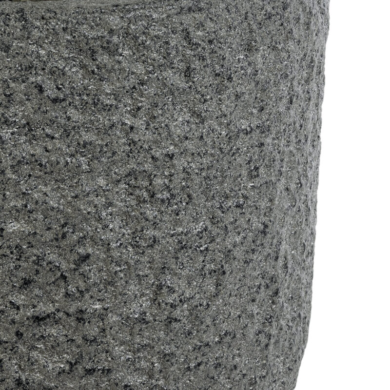 GloboStar® Artificial Garden ERICE 20758 Επιδαπέδιο Πολυεστερικό Τσιμεντένιο Κασπώ Γλάστρα – Flower Pot Γκρι Φ31 x Υ28cm