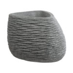 GloboStar® Artificial Garden RONDA 20759 Επιδαπέδιο Πολυεστερικό Τσιμεντένιο Κασπώ Γλάστρα – Flower Pot Γκρι Μ63 x Π41 x Υ47cm