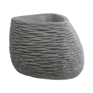 GloboStar® Artificial Garden RONDA 20759 Επιδαπέδιο Πολυεστερικό Τσιμεντένιο Κασπώ Γλάστρα – Flower Pot Γκρι Μ63 x Π41 x Υ47cm