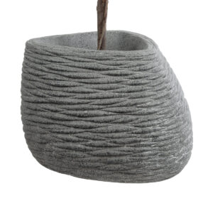 GloboStar® Artificial Garden RONDA 20759 Επιδαπέδιο Πολυεστερικό Τσιμεντένιο Κασπώ Γλάστρα – Flower Pot Γκρι Μ63 x Π41 x Υ47cm