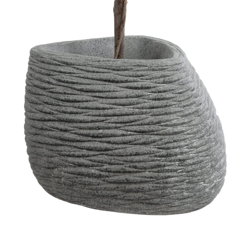 GloboStar® Artificial Garden RONDA 20759 Επιδαπέδιο Πολυεστερικό Τσιμεντένιο Κασπώ Γλάστρα – Flower Pot Γκρι Μ63 x Π41 x Υ47cm