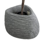 GloboStar® Artificial Garden RONDA 20759 Επιδαπέδιο Πολυεστερικό Τσιμεντένιο Κασπώ Γλάστρα – Flower Pot Γκρι Μ63 x Π41 x Υ47cm