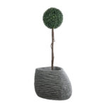 GloboStar® Artificial Garden RONDA 20759 Επιδαπέδιο Πολυεστερικό Τσιμεντένιο Κασπώ Γλάστρα – Flower Pot Γκρι Μ63 x Π41 x Υ47cm
