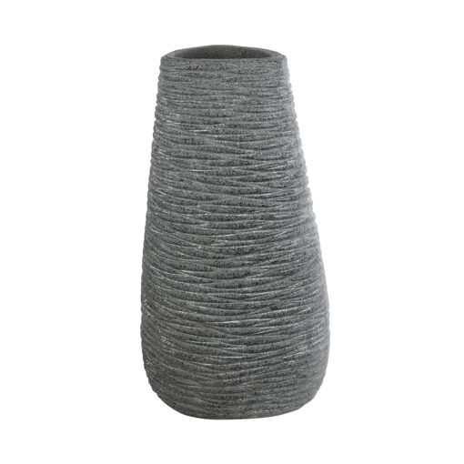 GloboStar® Artificial Garden RONDA 20760 Επιδαπέδιο Πολυεστερικό Τσιμεντένιο Κασπώ Γλάστρα – Flower Pot Γκρι Μ54 x Π48 x Υ104cm