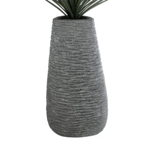 GloboStar® Artificial Garden RONDA 20760 Επιδαπέδιο Πολυεστερικό Τσιμεντένιο Κασπώ Γλάστρα – Flower Pot Γκρι Μ54 x Π48 x Υ104cm