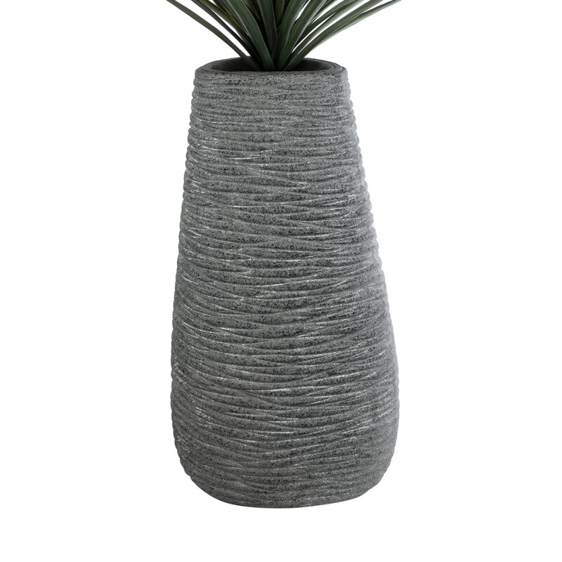 GloboStar® Artificial Garden RONDA 20760 Επιδαπέδιο Πολυεστερικό Τσιμεντένιο Κασπώ Γλάστρα – Flower Pot Γκρι Μ54 x Π48 x Υ104cm