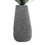 GloboStar® Artificial Garden RONDA 20760 Επιδαπέδιο Πολυεστερικό Τσιμεντένιο Κασπώ Γλάστρα – Flower Pot Γκρι Μ54 x Π48 x Υ104cm