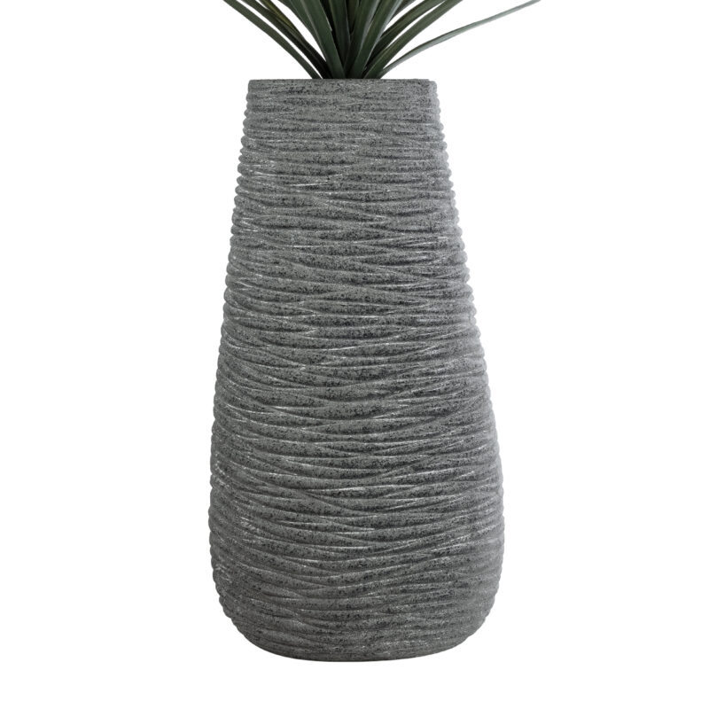 GloboStar® Artificial Garden RONDA 20760 Επιδαπέδιο Πολυεστερικό Τσιμεντένιο Κασπώ Γλάστρα – Flower Pot Γκρι Μ54 x Π48 x Υ104cm
