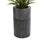 GloboStar® Artificial Garden PISA 20761 Επιδαπέδιο Πολυεστερικό Τσιμεντένιο Κασπώ Γλάστρα – Flower Pot Γκρι Ανθρακί Φ36 x Υ60cm