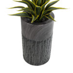 GloboStar® Artificial Garden PISA 20761 Επιδαπέδιο Πολυεστερικό Τσιμεντένιο Κασπώ Γλάστρα – Flower Pot Γκρι Ανθρακί Φ36 x Υ60cm