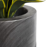 GloboStar® Artificial Garden PISA 20761 Επιδαπέδιο Πολυεστερικό Τσιμεντένιο Κασπώ Γλάστρα – Flower Pot Γκρι Ανθρακί Φ36 x Υ60cm