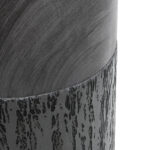 GloboStar® Artificial Garden PISA 20761 Επιδαπέδιο Πολυεστερικό Τσιμεντένιο Κασπώ Γλάστρα – Flower Pot Γκρι Ανθρακί Φ36 x Υ60cm