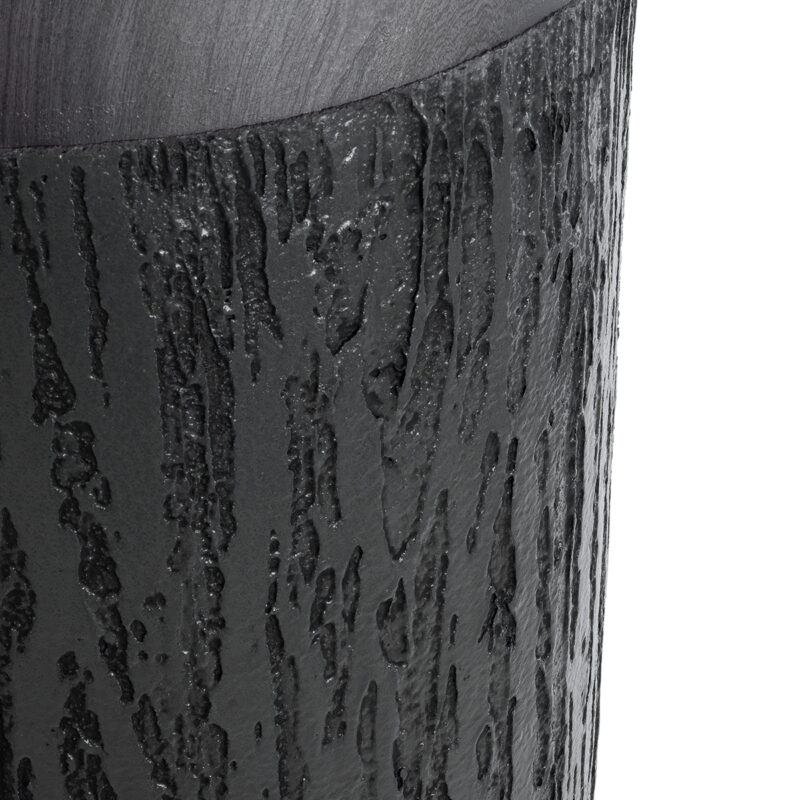 GloboStar® Artificial Garden PISA 20762 Επιδαπέδιο Πολυεστερικό Τσιμεντένιο Κασπώ Γλάστρα – Flower Pot Γκρι Ανθρακί Φ36 x Υ120cm