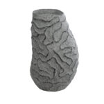 GloboStar® Artificial Garden GALICIA 20763 Επιδαπέδιο Πολυεστερικό Τσιμεντένιο Κασπώ Γλάστρα – Flower Pot Γκρι Φ52 x Υ80cm