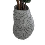 GloboStar® Artificial Garden GALICIA 20763 Επιδαπέδιο Πολυεστερικό Τσιμεντένιο Κασπώ Γλάστρα – Flower Pot Γκρι Φ52 x Υ80cm