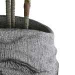 GloboStar® Artificial Garden GALICIA 20764 Επιδαπέδιο Πολυεστερικό Τσιμεντένιο Κασπώ Γλάστρα – Flower Pot Γκρι Φ50 x Υ110cm