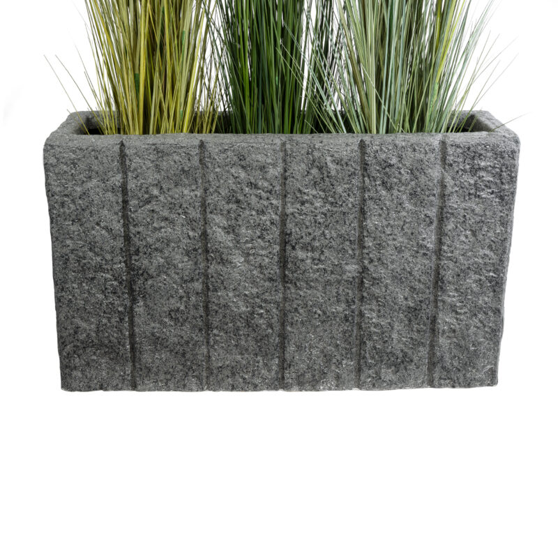 GloboStar® Artificial Garden PELLEGRINO 20765 Επιδαπέδιο Πολυεστερικό Τσιμεντένιο Κασπώ Γλάστρα – Flower Pot Γκρι Μ100 x Π31 x Υ60cm