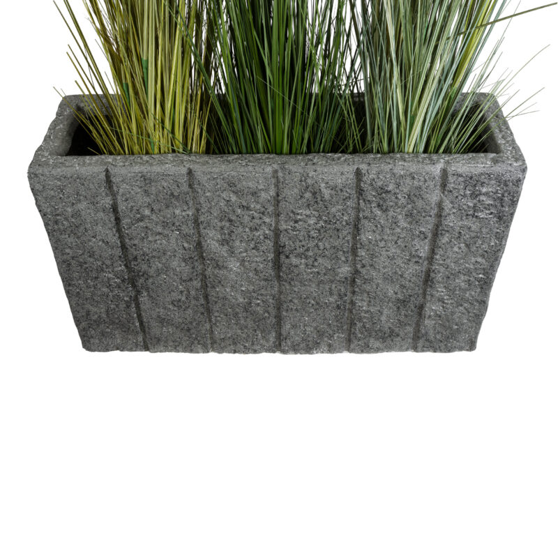 GloboStar® Artificial Garden PELLEGRINO 20765 Επιδαπέδιο Πολυεστερικό Τσιμεντένιο Κασπώ Γλάστρα – Flower Pot Γκρι Μ100 x Π31 x Υ60cm
