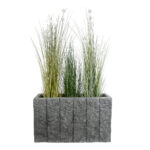 GloboStar® Artificial Garden PELLEGRINO 20765 Επιδαπέδιο Πολυεστερικό Τσιμεντένιο Κασπώ Γλάστρα – Flower Pot Γκρι Μ100 x Π31 x Υ60cm