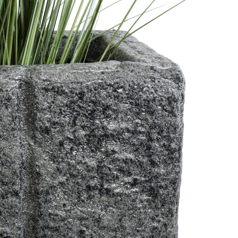 GloboStar® Artificial Garden PELLEGRINO 20765 Επιδαπέδιο Πολυεστερικό Τσιμεντένιο Κασπώ Γλάστρα – Flower Pot Γκρι Μ100 x Π31 x Υ60cm