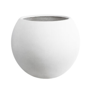 GloboStar® Artificial Garden MURANO 20766 Επιδαπέδιο Πολυεστερικό Τσιμεντένιο Κασπώ Γλάστρα – Flower Pot Λευκό Φ90 x Υ70cm