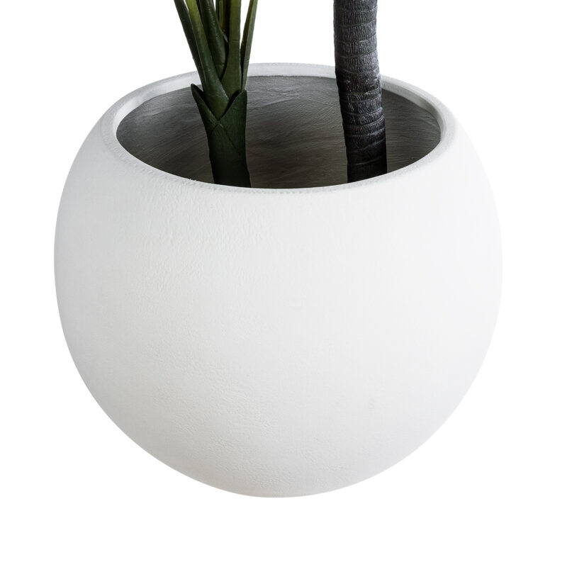 GloboStar® Artificial Garden MURANO 20766 Επιδαπέδιο Πολυεστερικό Τσιμεντένιο Κασπώ Γλάστρα – Flower Pot Λευκό Φ90 x Υ70cm