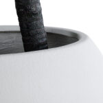 GloboStar® Artificial Garden MURANO 20766 Επιδαπέδιο Πολυεστερικό Τσιμεντένιο Κασπώ Γλάστρα – Flower Pot Λευκό Φ90 x Υ70cm