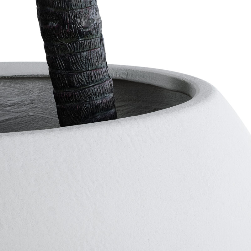 GloboStar® Artificial Garden MURANO 20766 Επιδαπέδιο Πολυεστερικό Τσιμεντένιο Κασπώ Γλάστρα – Flower Pot Λευκό Φ90 x Υ70cm