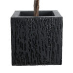 GloboStar® Artificial Garden CATALONIA 20767 Επιδαπέδιο Πολυεστερικό Τσιμεντένιο Κασπώ Γλάστρα – Flower Pot Μαύρο Μ30 x Π30 x Υ30cm