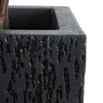 GloboStar® Artificial Garden CATALONIA 20767 Επιδαπέδιο Πολυεστερικό Τσιμεντένιο Κασπώ Γλάστρα – Flower Pot Μαύρο Μ30 x Π30 x Υ30cm