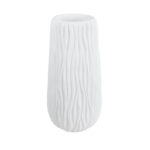 GloboStar® Artificial Garden ORIENTE 20768 Επιδαπέδιο Πολυεστερικό Τσιμεντένιο Κασπώ Γλάστρα – Flower Pot Λευκό Φ35 x Υ65cm