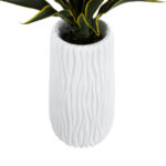 GloboStar® Artificial Garden ORIENTE 20768 Επιδαπέδιο Πολυεστερικό Τσιμεντένιο Κασπώ Γλάστρα – Flower Pot Λευκό Φ35 x Υ65cm