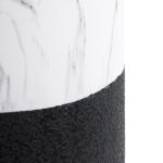 GloboStar® Artificial Garden ALMUDENA 20769 Επιδαπέδιο Πολυεστερικό Τσιμεντένιο Κασπώ Γλάστρα – Flower Pot Μαύρο με Λευκό Φ36 x Υ60cm