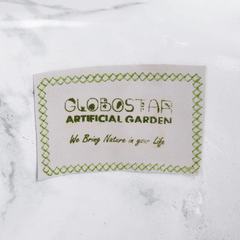 GloboStar® Artificial Garden ALMUDENA 20769 Επιδαπέδιο Πολυεστερικό Τσιμεντένιο Κασπώ Γλάστρα – Flower Pot Μαύρο με Λευκό Φ36 x Υ60cm